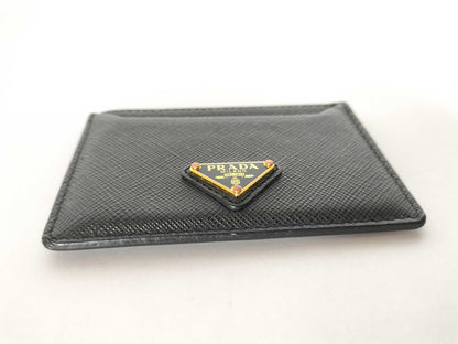 PRADA PRADA Prada Card Case with Triangle Logo and RFID Response, Card Case, Pass Case, Business Card Case