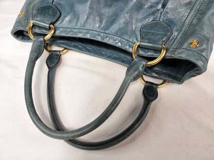 Miu Miu Miu Miu Leather Handbag Navy Tote Bag