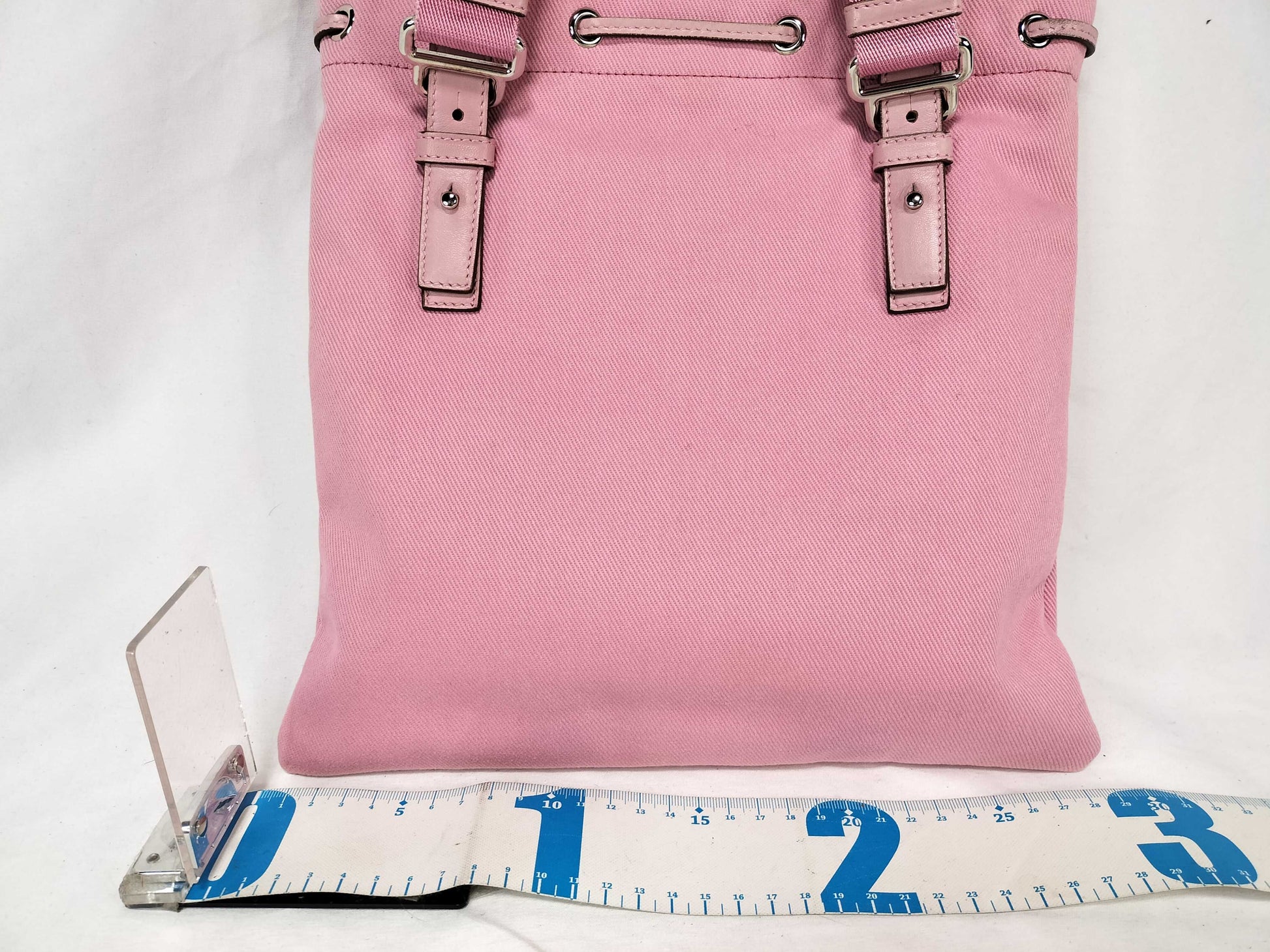 Yves Saint Laurent Canvas and Leather Tote Bag, Pink