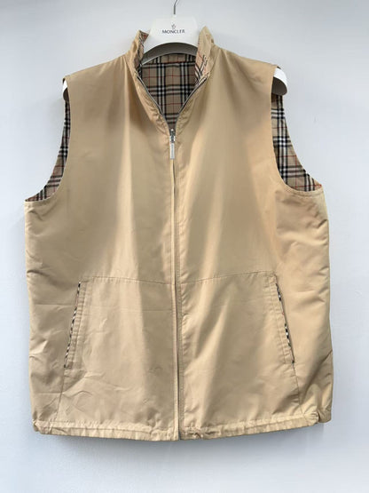 BURBERRY Check Pattern Double-Sided Vest, Sanyo Shokai, LL Vest