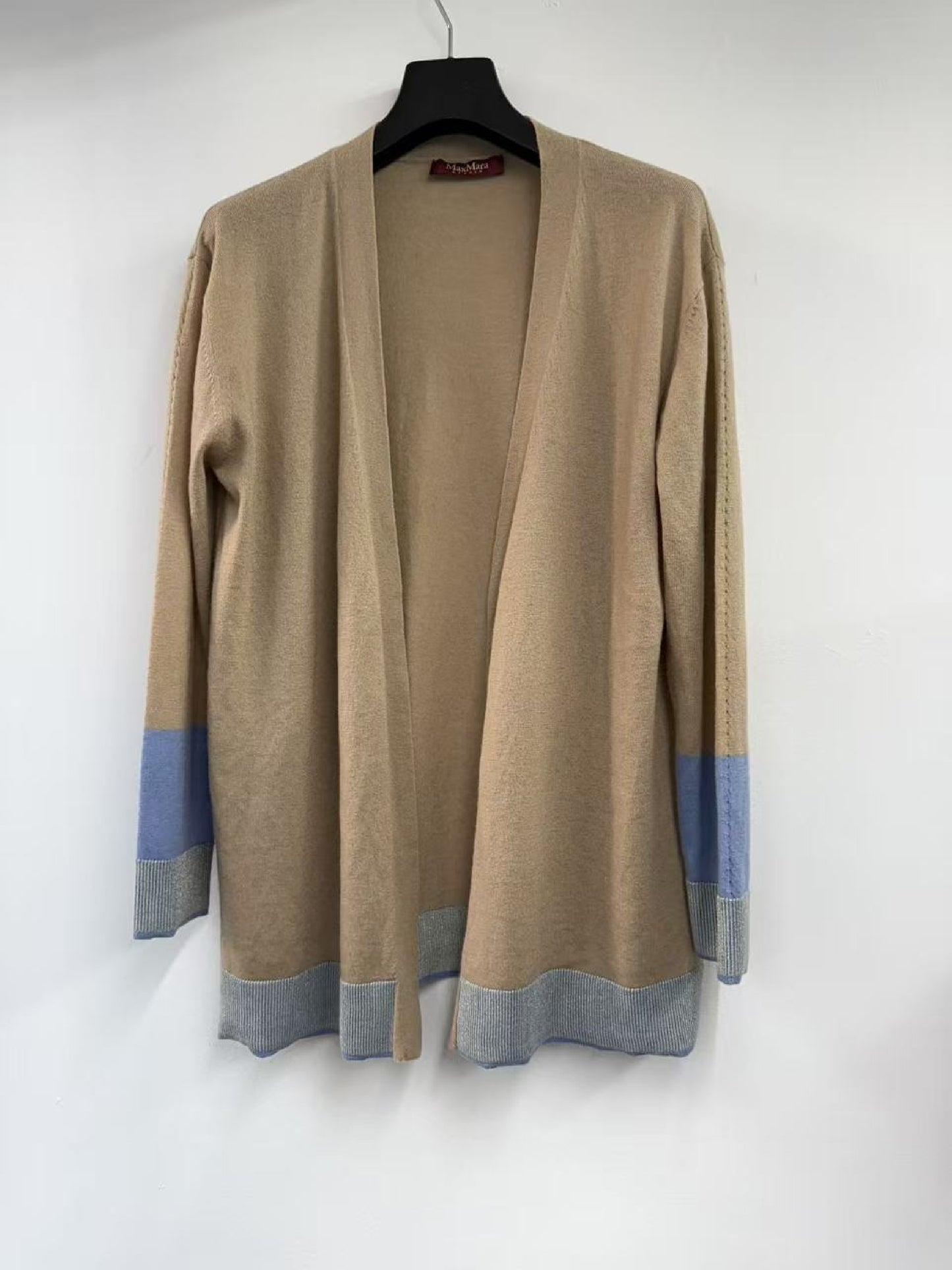 Max Mara Max Mara Color-Scheme Long Cardigan Beige x Blue Coat
