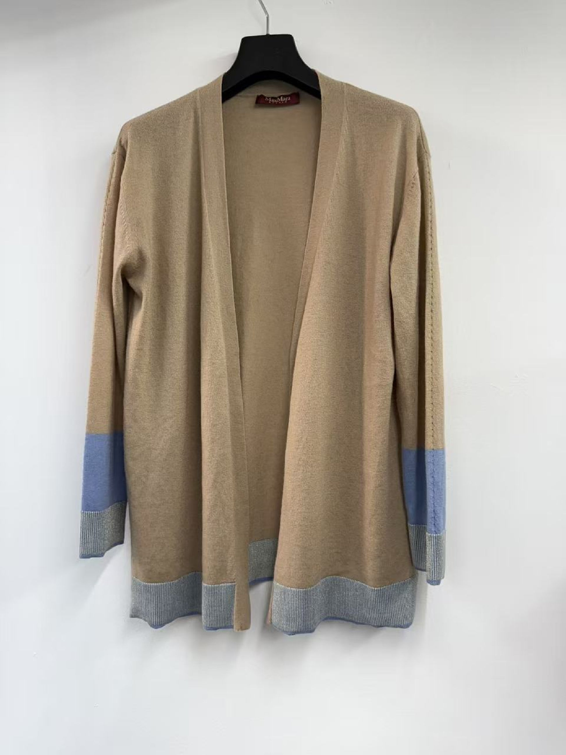 Max Mara Max Mara Color-Scheme Long Cardigan Beige x Blue Coat