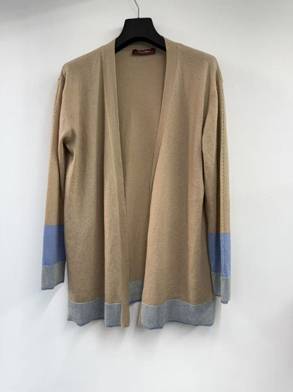 Max Mara Max Mara Color-Scheme Long Cardigan Beige x Blue Coat
