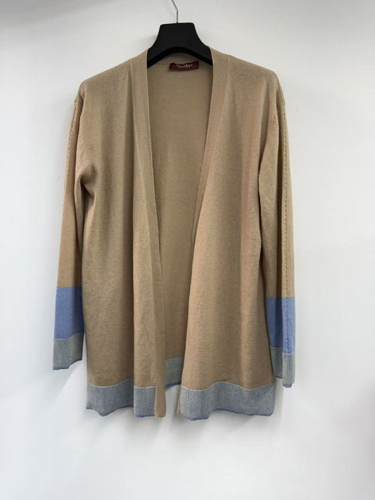 Max Mara Max Mara Color-Scheme Long Cardigan Beige x Blue Coat
