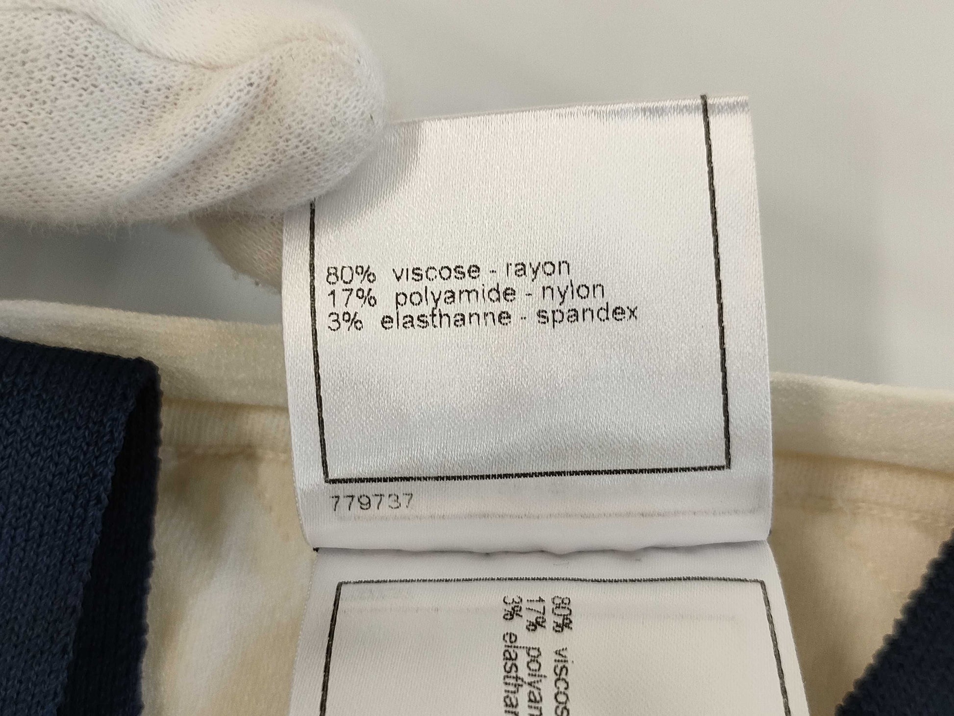 CHANEL Ivory Navy Size 36 Dress