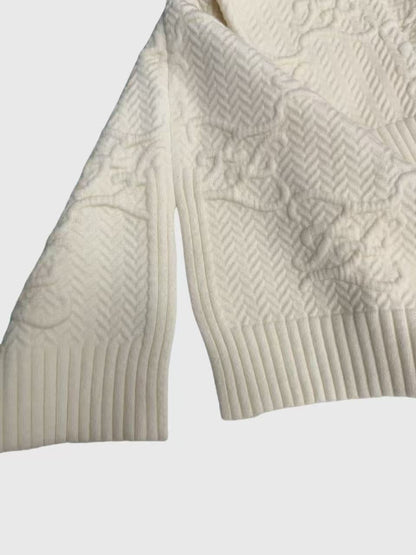 FENDI White 3D FF Logo Turtleneck Knit Sweater Size 36 Tops
