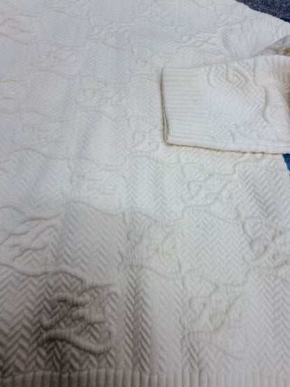 FENDI White 3D FF Logo Turtleneck Knit Sweater Size 36 Tops