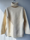 FENDI White 3D FF Logo Turtleneck Knit Sweater Size 36 Tops
