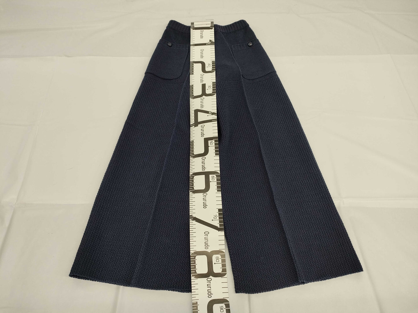 CHANEL P51260 Mesh Pants, Navy, with Tag, Size 15, Size 36