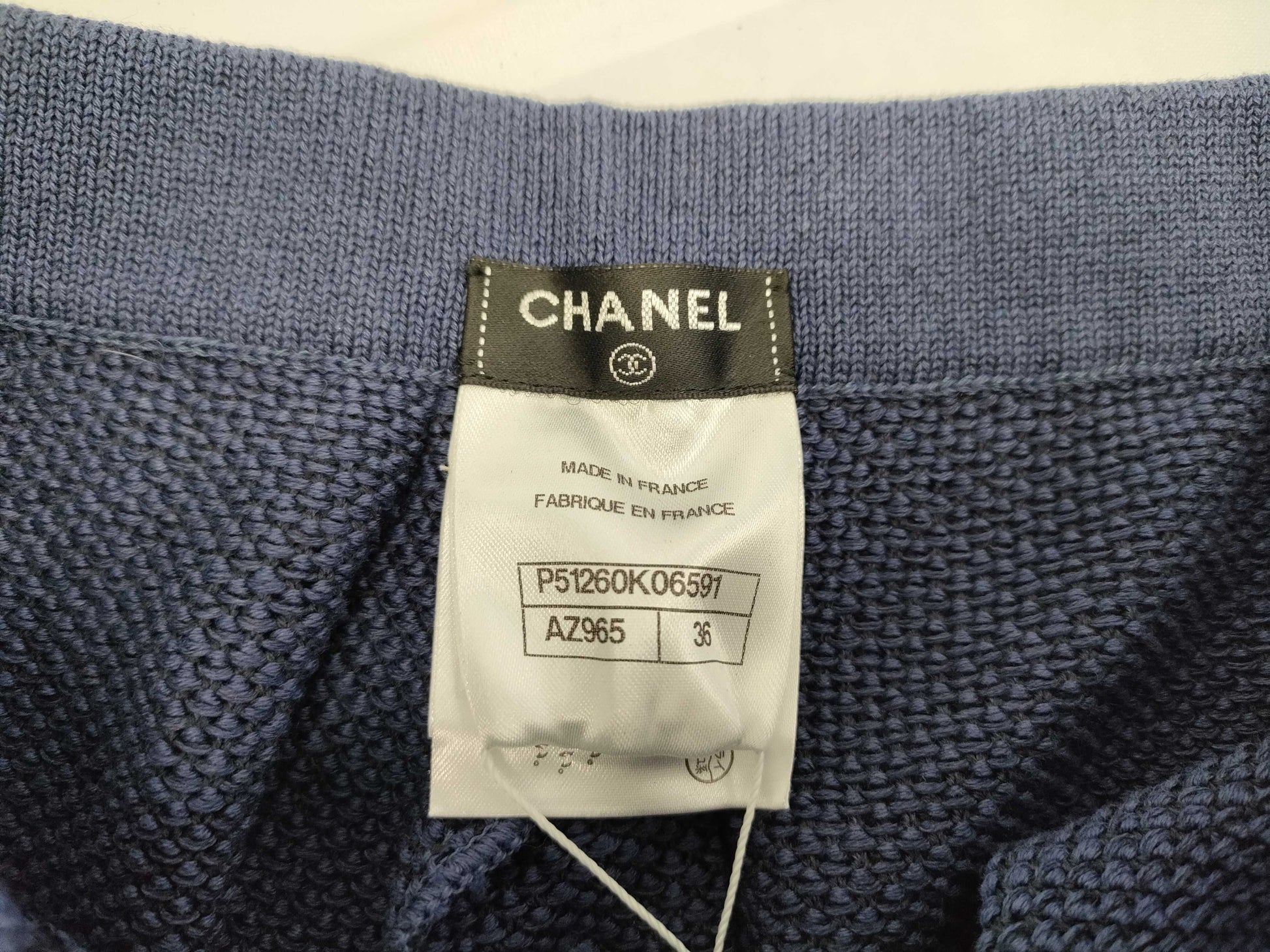 CHANEL P51260 Mesh Pants, Navy, with Tag, Size 15, Size 36