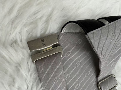 GUCCI Sash Belt with Web and GG Pattern, 100% Silk, Gray, Tag Included, Excellent Condition, Size M, Other Apparel