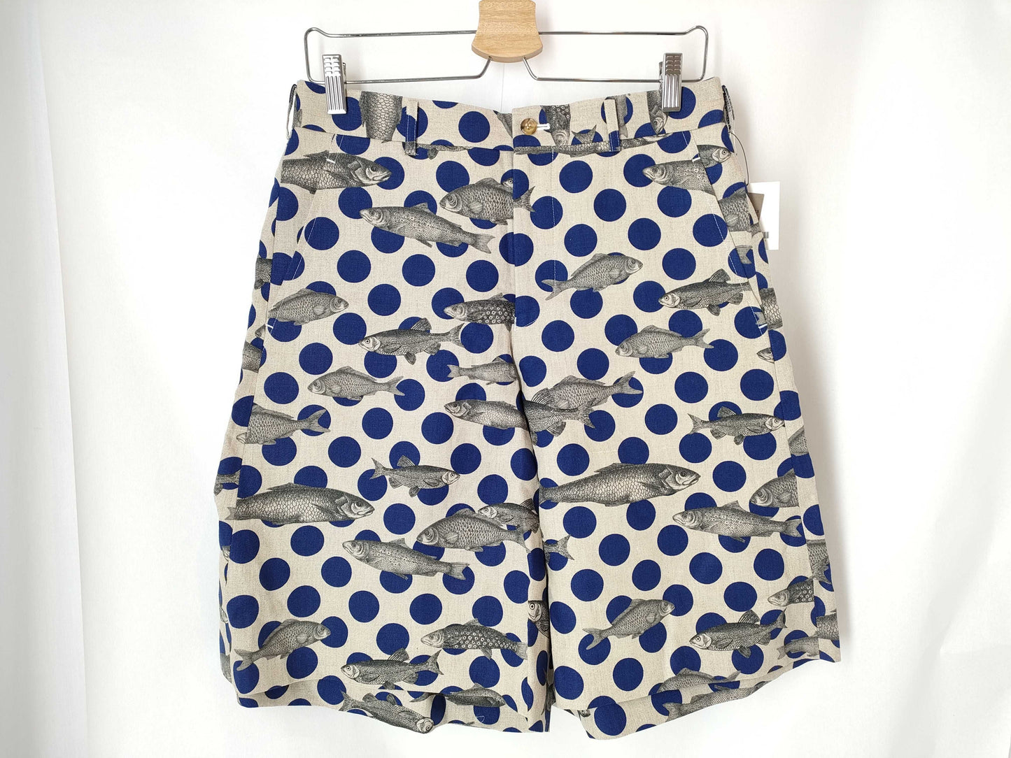 COMME des GARÇONS Comme des Garçons Homme Plus AD2016 Dot and Fish Print Shorts PS-P048 Beige XS Pants