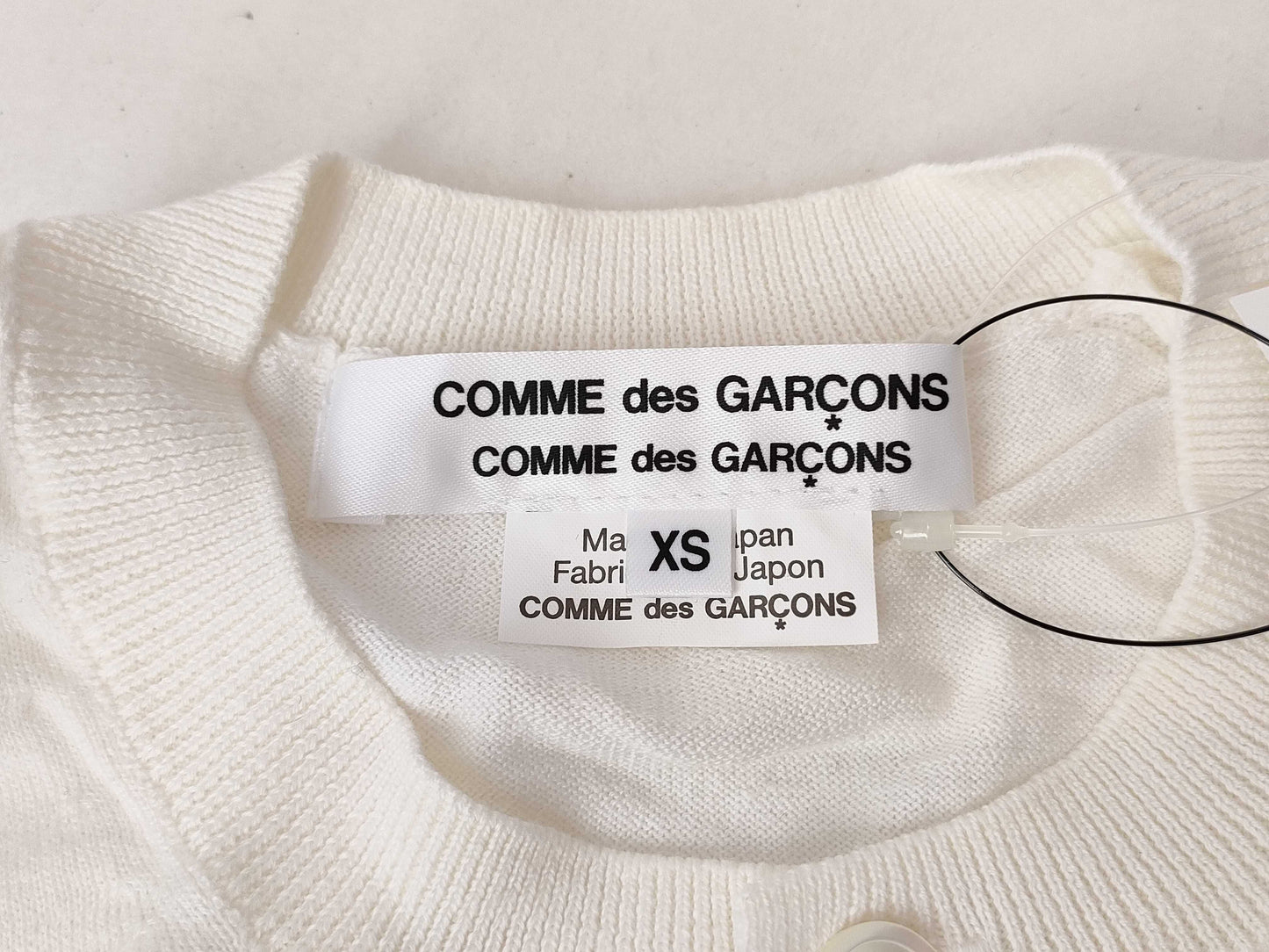 COMME des GARÇONS Comme des Garçons Comme des Garçons AD2017 18SS Lace Print Gingham Check Knit Cardigan CA-N002 White Cardigan