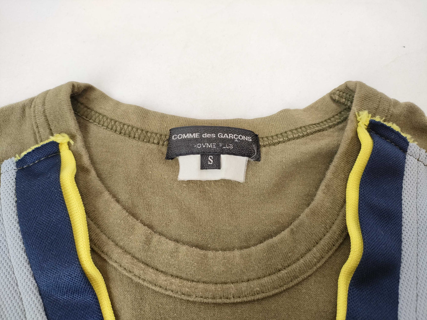 COMME des GARÇONS Docking Design Cut and Sew T-Shirt, Khaki, Size S