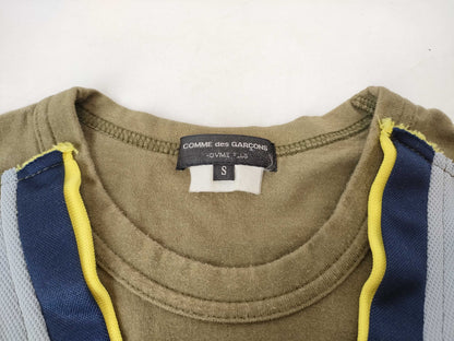 COMME des GARÇONS Docking Design Cut and Sew T-Shirt, Khaki, Size S