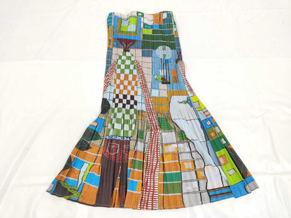 PLEATS PLEASE Gradient Pleated Long Skirt PP14-JK145 All-Over Print Multicolor 3 Skirt
