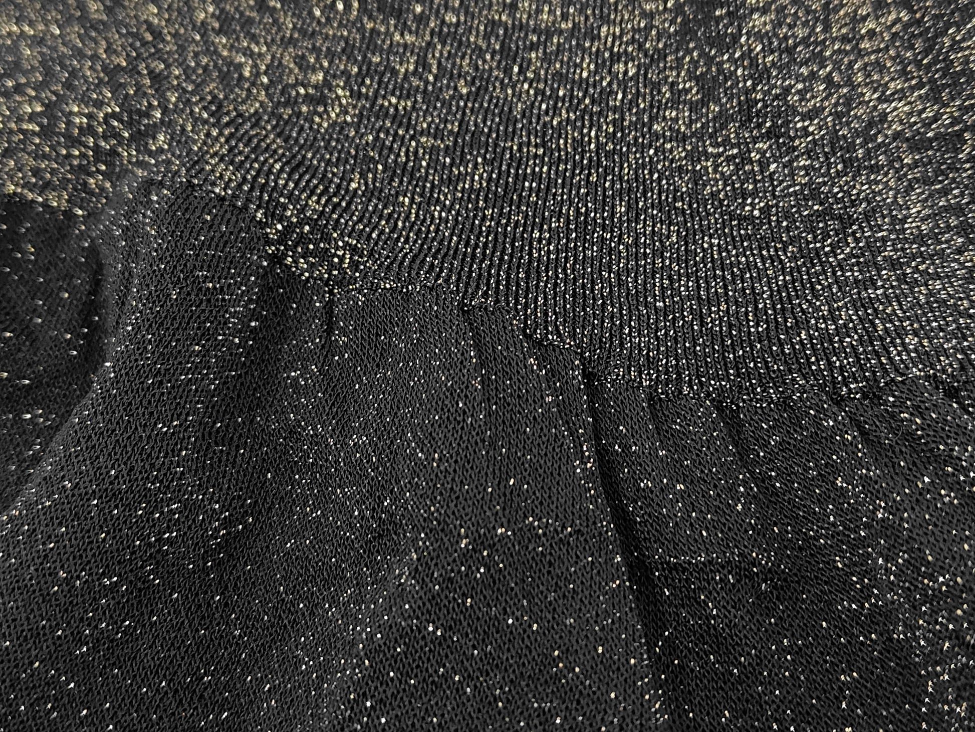 GUCCI Glitter Switch Knit Dress 167843 Gold Black Dress