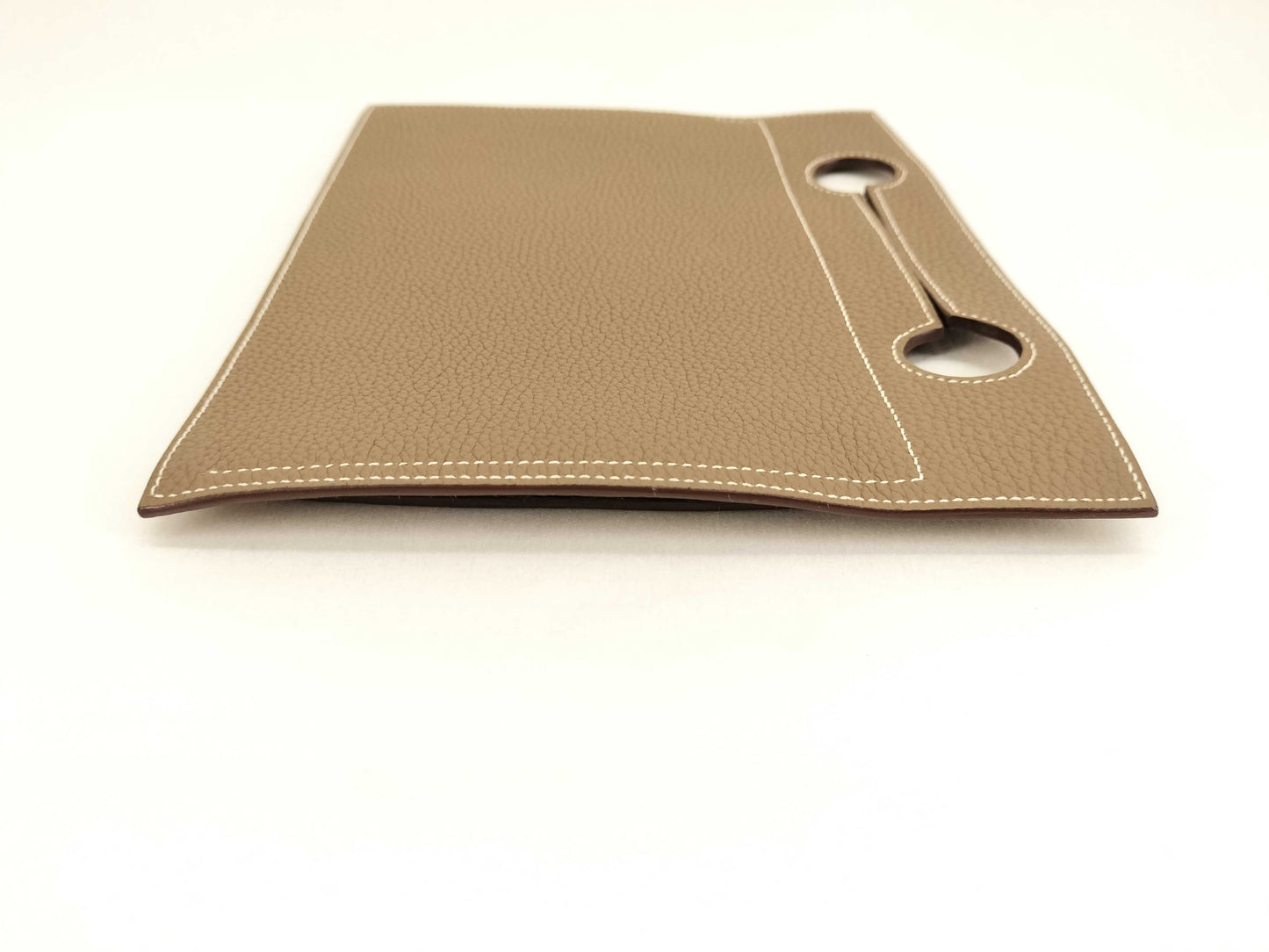 HERMES U-stamped Togo Bag Pocket Pouch Etoupe Pouch