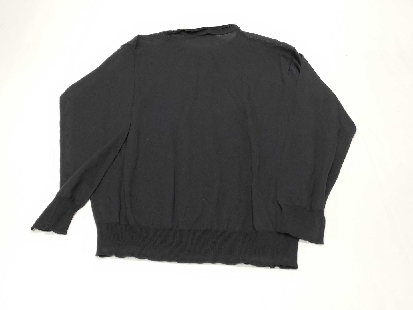 PRADA 24 Silk and Cotton Knit Polo Shirt with Detachable Collar, DNA02S, Black and White, Size 46, Tops