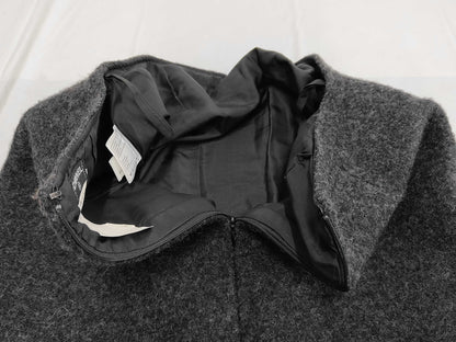 CHANEL 97A Wool Melton Skirt with Coco Mark Badge, PO9566, Charcoal Gray, Size 38, Skirt