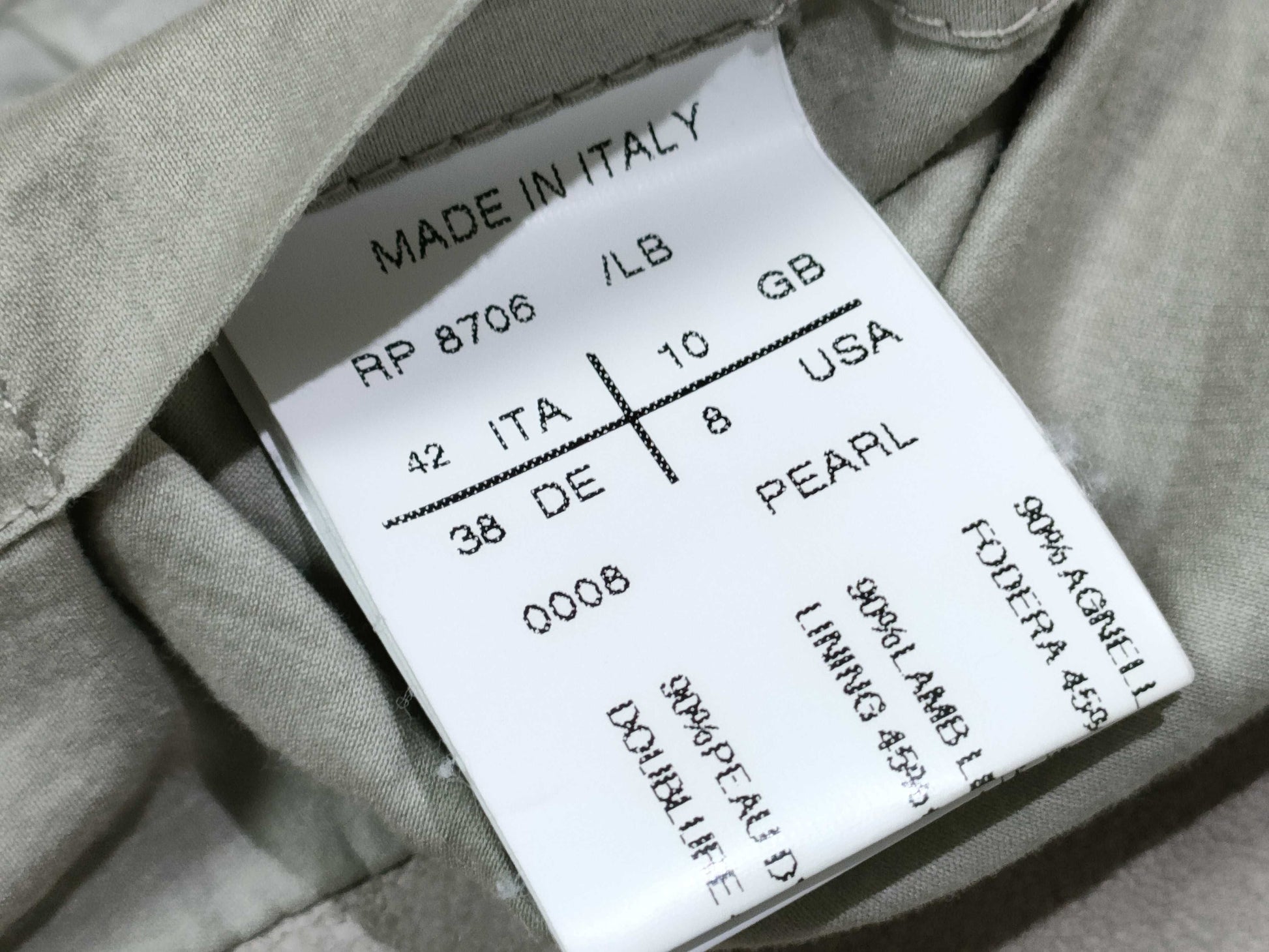 Rick Owens Lambskin Rider's Jacket, Beige, Size 42 