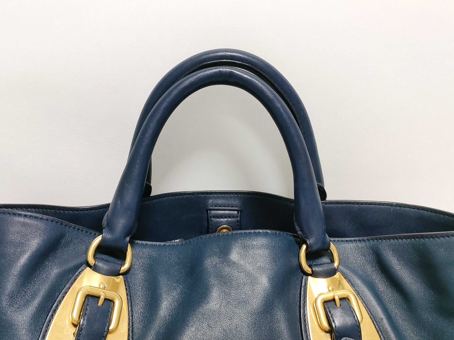 PRADA Prada Tessuto Logo 2-Way Handbag Navy
