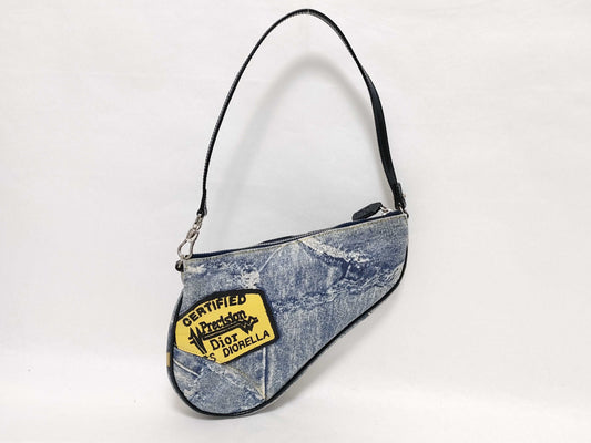 Dior Dior Saddle Bag Denim Transfer Shoulder Bag