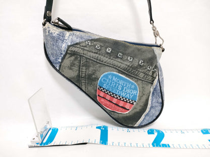 Dior Dior Saddle Bag Denim Transfer Shoulder Bag