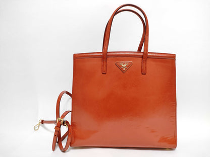PRADA Prada Triangle Plate Enamel Saffiano 2-Way Handbag