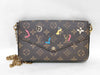 LOUIS VUITTON Monogram Pochette Felicie Love Lock Chain Wallet Shoulder Bag