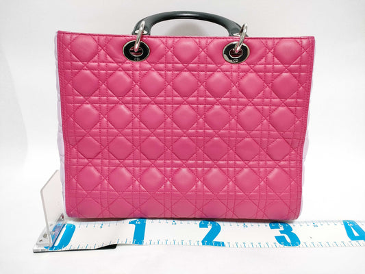 Dior Lady Dior Large Lamb Handbag Pink Two-Tone Handbag