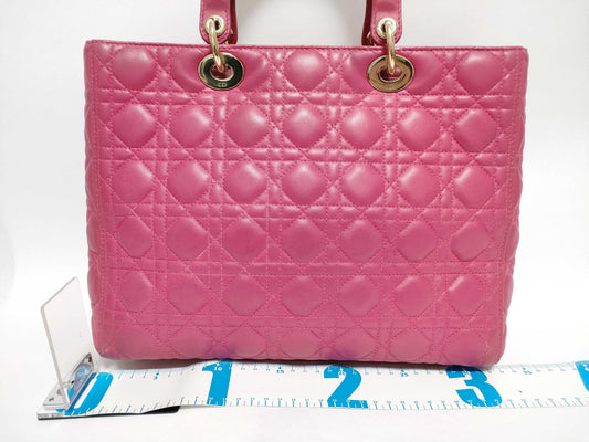 Dior Lady Dior Large Lamb Handbag Pink