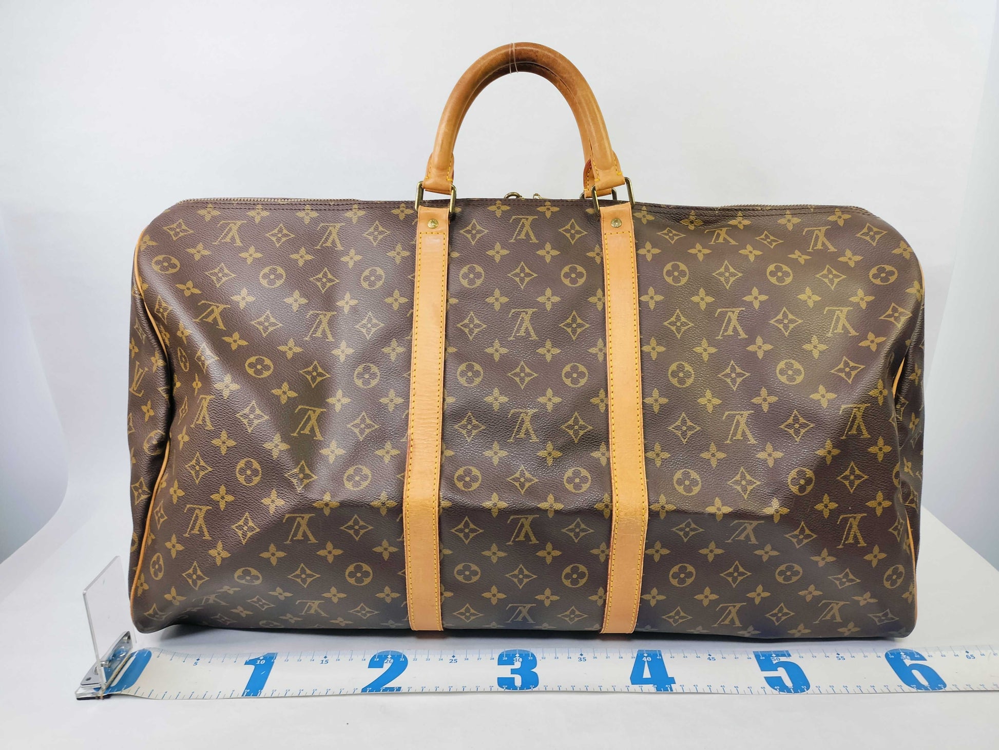 LOUIS VUITTON Monogram Keepall 60 M41422 MI0070 Poignier Name Tag Boston Bag