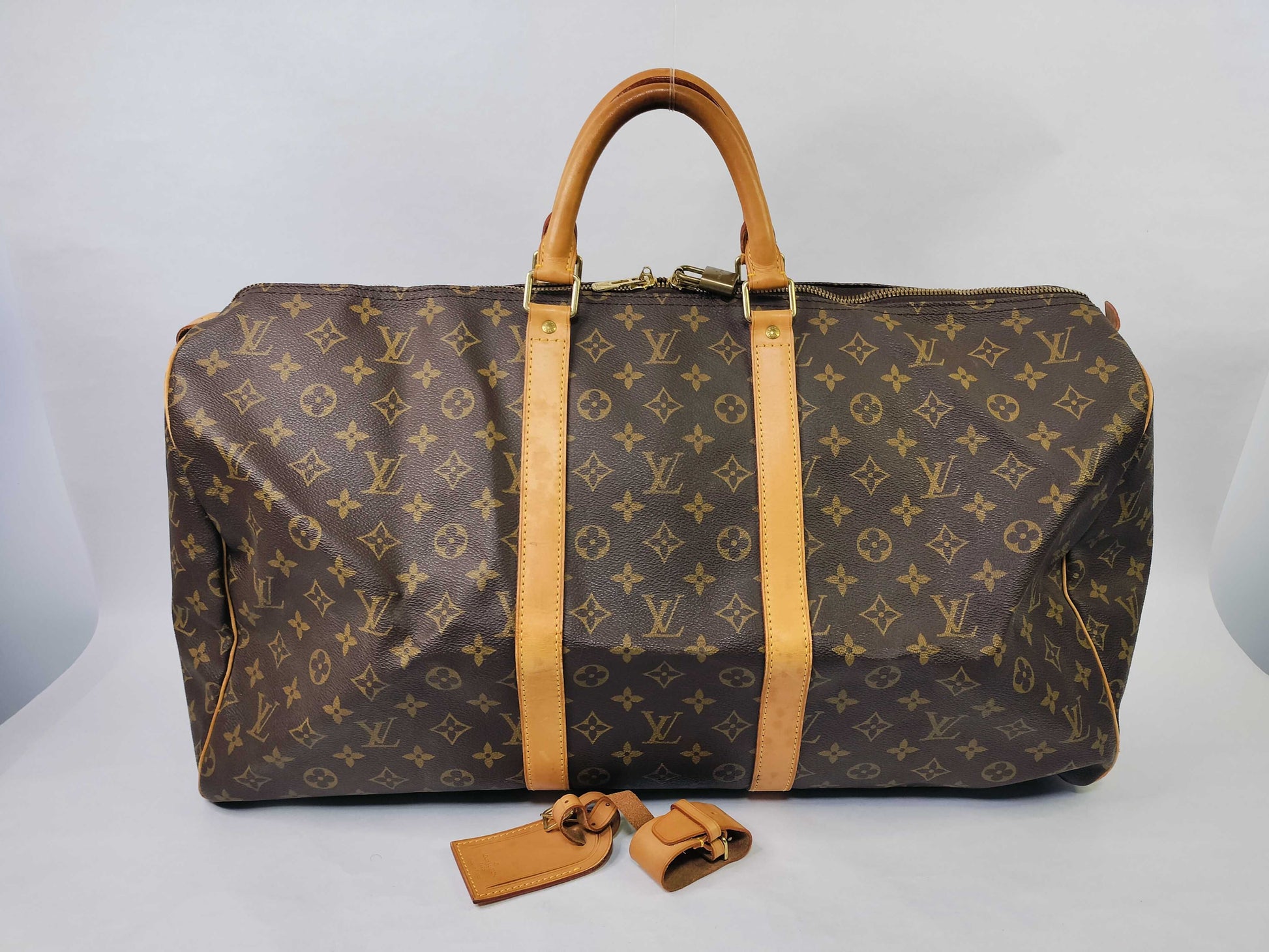 LOUIS VUITTON Monogram Keepall 55 M41424 SP1926 Poignier Name Tag Boston Bag
