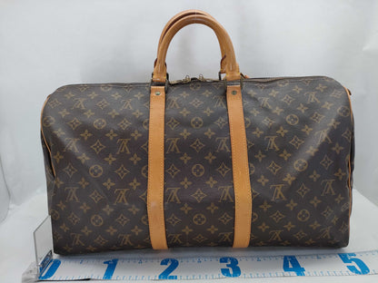 LOUIS VUITTON Monogram Keepall 50 M41426 VI882 Poignier Name Tag Boston Bag