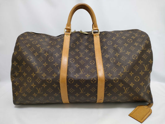 LOUIS VUITTON Monogram Keepall 55 M41424 FL0949 Name Tag Boston Bag