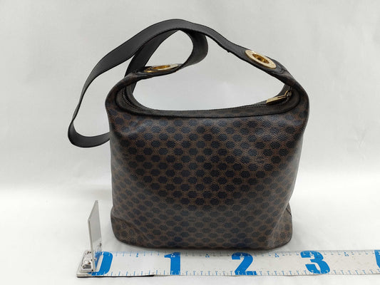 CELINE Macadam Blason Triomphe Pattern Circle Logo Metal Shoulder Bag