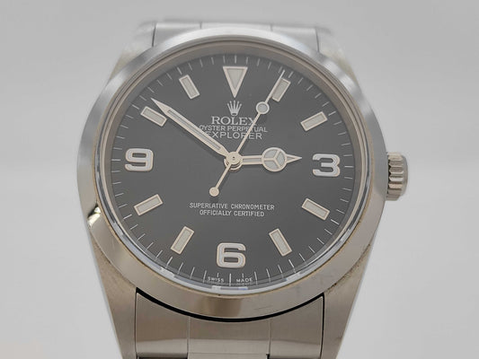 ROLEX 14270 P342449 Black Dial Oyster Bracelet Boys' Watch