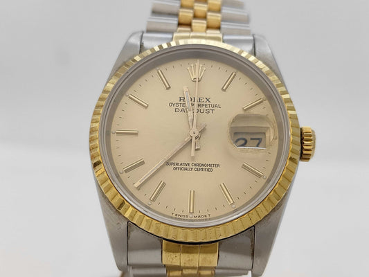 ROLEX 16233 R767538 Champagne Dial Jubilee Bracelet Boys' Watch