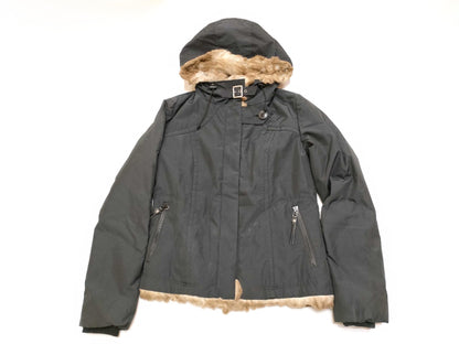 BURBERRY Blue Label Jacket, Padded with Fur Hood, Black