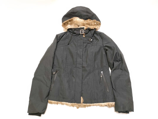 BURBERRY Blue Label Jacket, Padded with Fur Hood, Black