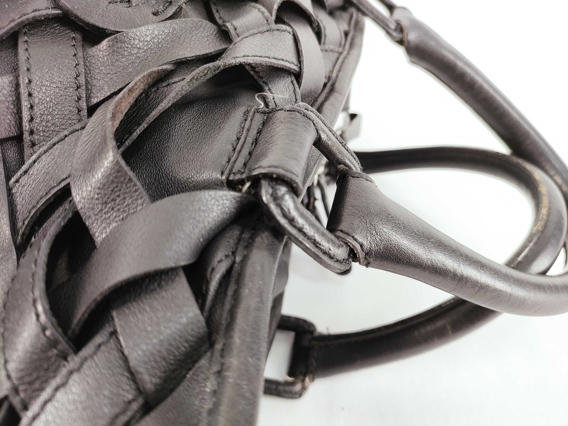 LOEWE Amazona Braided Leather Tote Handbag