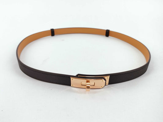 HERMES Kelly Belt, Black Epsom Leather, RG Hardware, K Stamp