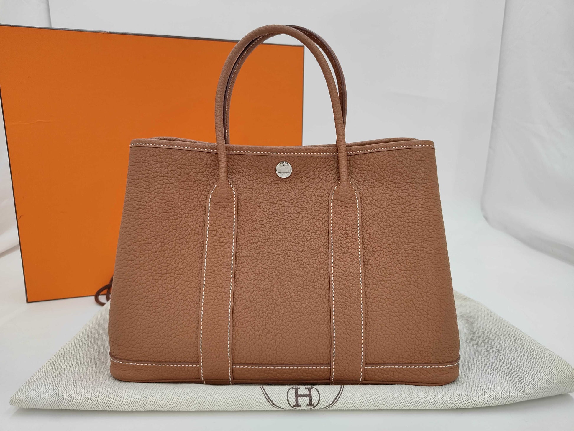 HERMES Garden Party TPM Negonda Gold Y Stamp Tote Bag