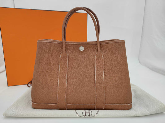 HERMES Garden Party TPM Negonda Gold Y Stamp Tote Bag