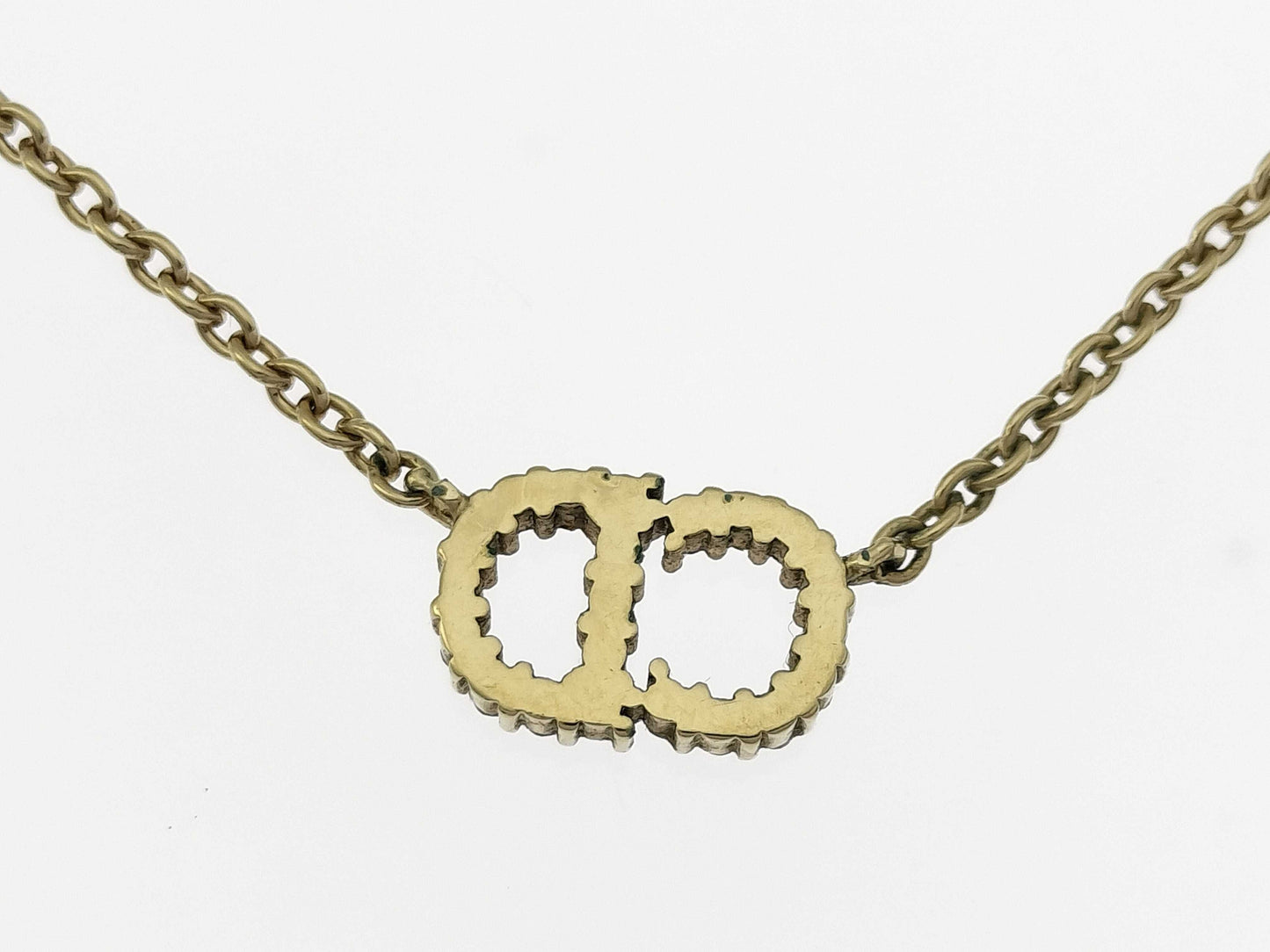 Dior logo rhinestone necklace