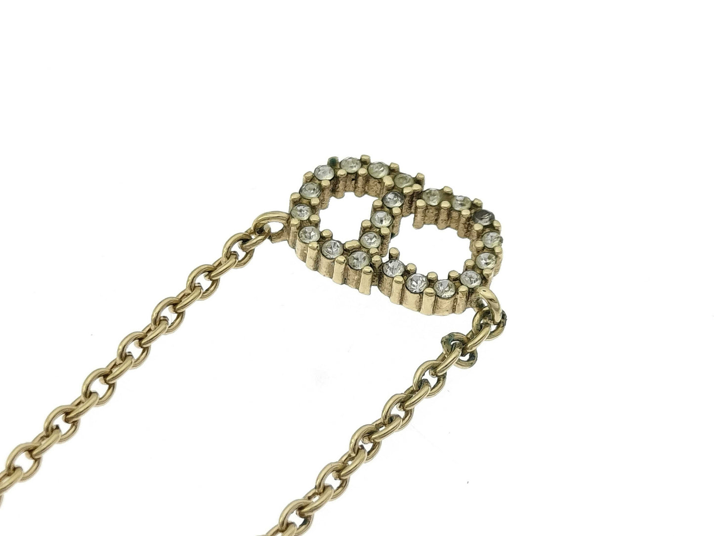 Dior logo rhinestone necklace