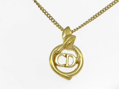 Dior Circle Logo Leaf Necklace