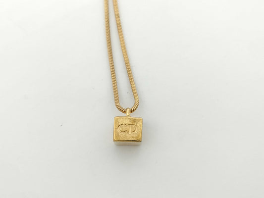 Dior logo cube necklace