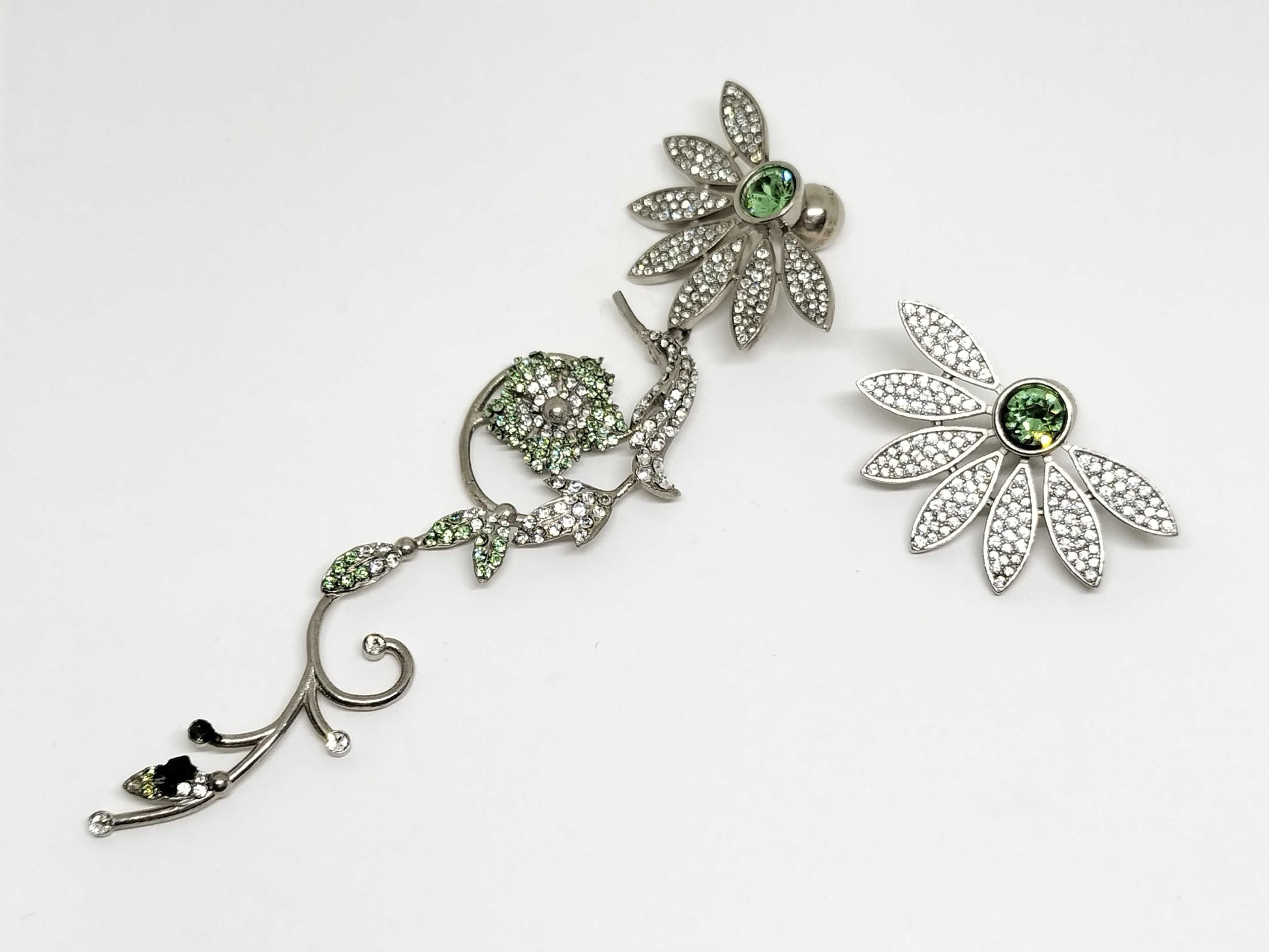 BURBERRY Crystal Half Daisy Drop Earrings and Studs Set